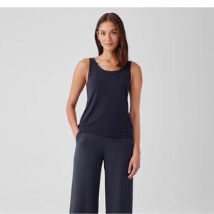 Eileen Fisher Renew Stretch Silk Jersey Scoop Neck Tank